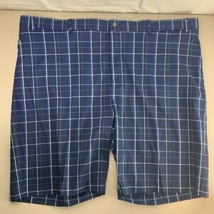 Callaway Golf Shorts Men 52 Navy Blue Plaid Opti-Dri Stretch Activewear SU26601